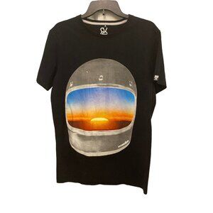 Mambo Surf De Luxe Men's Black Colorful Space Helmut Tee Shirt Size S